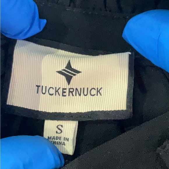 Tuckernuck Black Tiered Crepe Crawford Dress with Stand Collar. - Picture 6 of 6